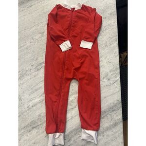 Boutique One-Piece Pajamas Size 3  Holiday Christmas Smocking Bug Red